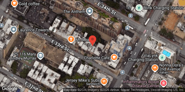 Aerial map of 243 EAST 33 STREET, Manhattan