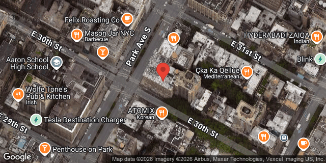 Aerial map of 443 PARK AVENUE SOUTH, Manhattan