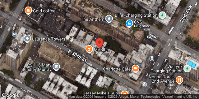 Aerial map of 235 EAST 33 STREET, Manhattan