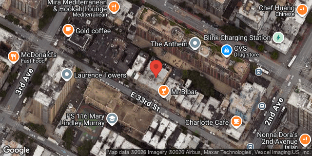Aerial map of 221 EAST 33 STREET, Manhattan