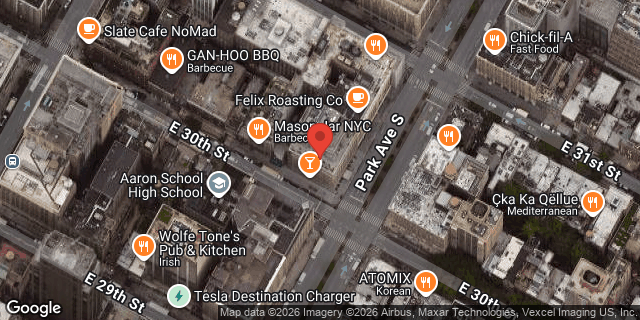 Aerial map of 444 PARK AVENUE SOUTH, Manhattan