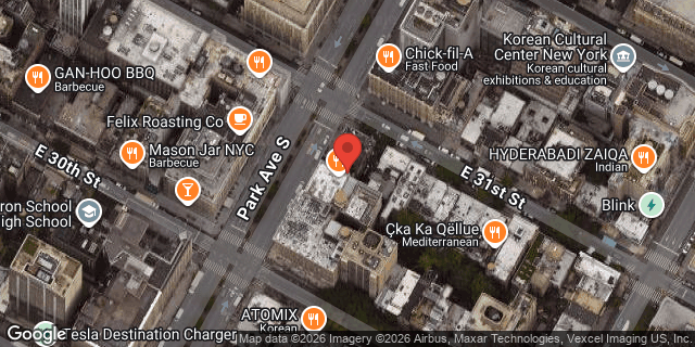 Aerial map of 457 PARK AVENUE SOUTH, Manhattan