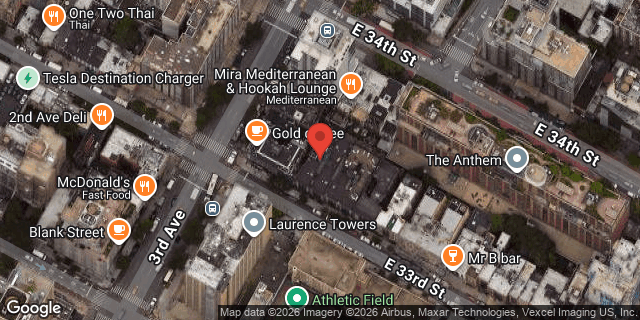 Aerial map of 203 EAST 33 STREET, Manhattan