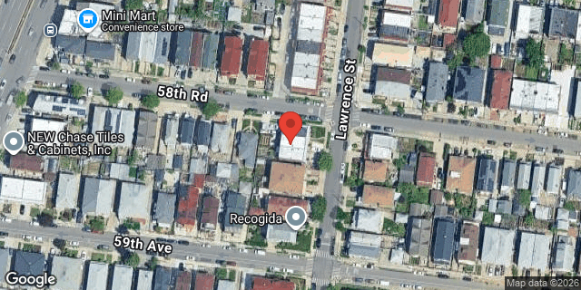 Aerial map of 58-28 LAWRENCE STREET, Queens