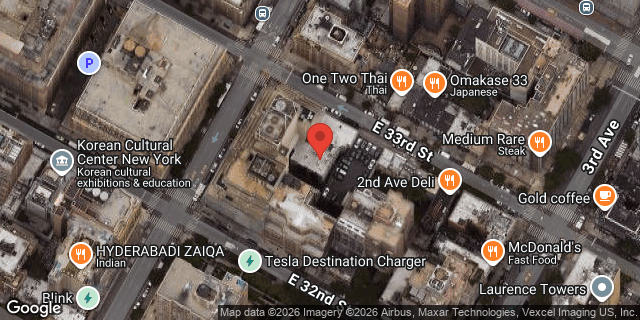 Aerial map of 142 EAST 33 STREET, Manhattan