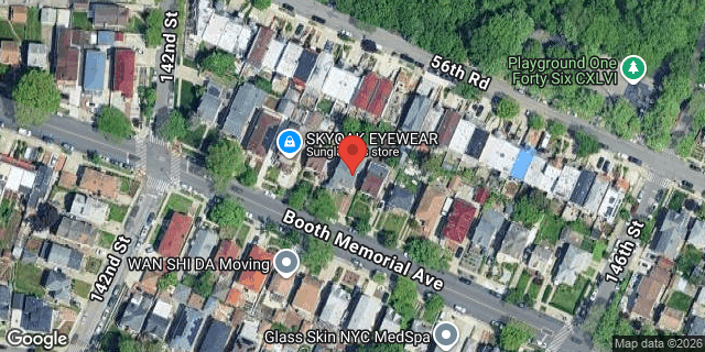 Aerial map of 142-23 BOOTH MEMORIAL AVE, Queens