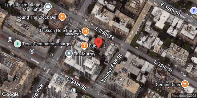 Aerial map of 206 EAST 35 STREET, Manhattan