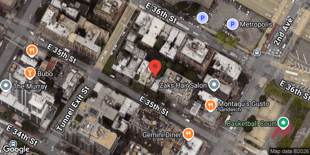 Aerial map of 233 EAST 35 STREET, Manhattan