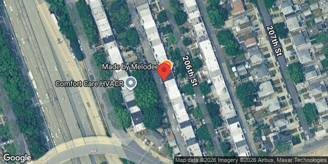 Aerial map of 58-34 206 STREET, Queens