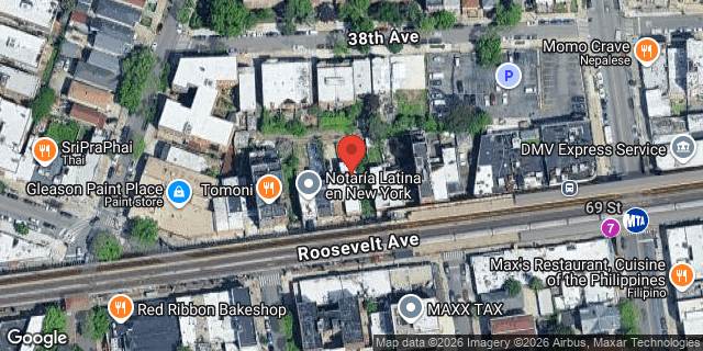 Aerial map of 67-09 ROOSEVELT AVENUE, Queens