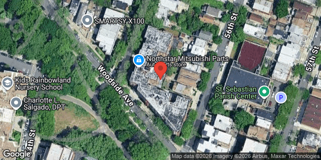 Aerial map of 55-05 WOODSIDE AVENUE, Queens