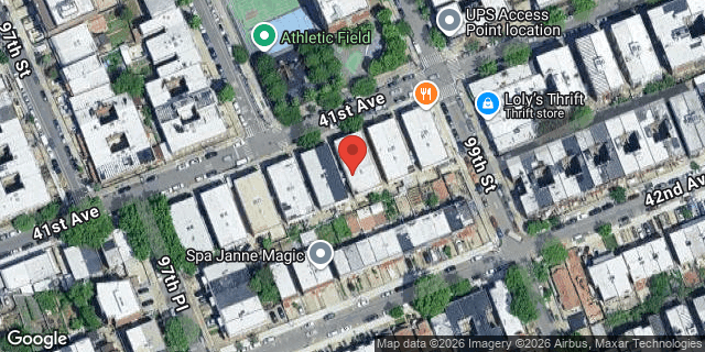 Aerial map of 98-10 41 AVENUE, Queens