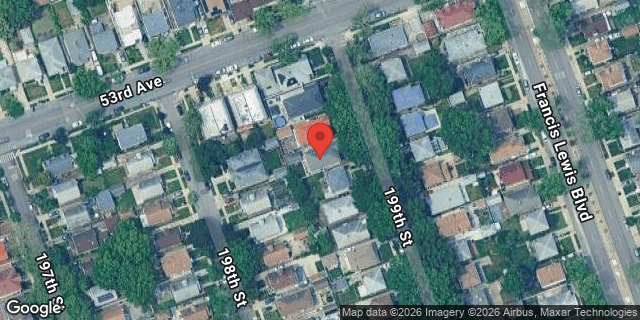 Aerial map of 53-16 199 STREET, Queens