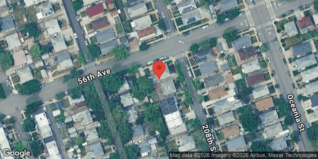 Aerial map of 56-04 208 STREET, Queens