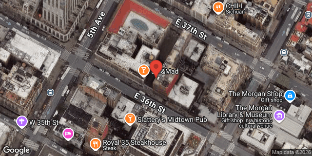 Aerial map of 9 EAST 36 STREET, Manhattan