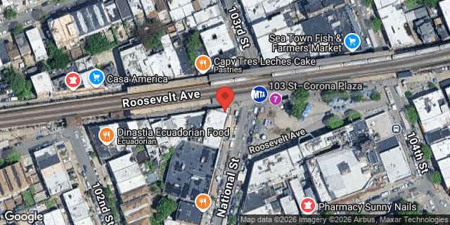 Aerial map of 102-30 ROOSEVELT AVENUE, Queens