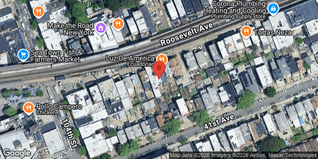 Aerial map of 104-28 ROOSEVELT AVENUE, Queens