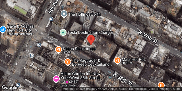 Aerial map of 53 WEST 36 STREET, Manhattan
