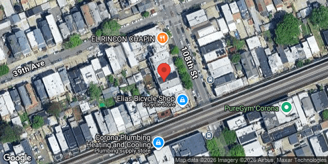 Aerial map of 39-16 108 STREET, Queens