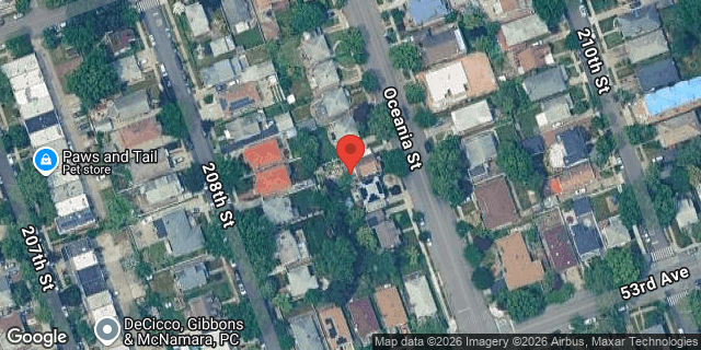 Aerial map of 50-30 OCEANIA STREET, Queens