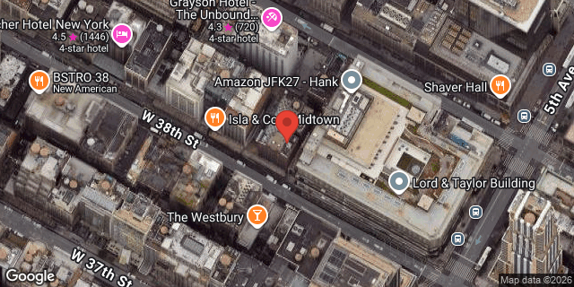 Aerial map of 15 WEST 38 STREET, Manhattan