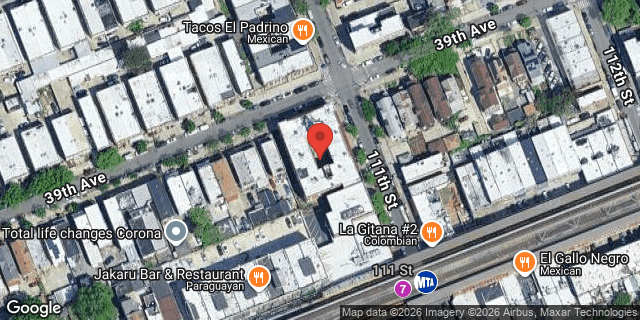 Aerial map of 39-02 111 STREET, Queens