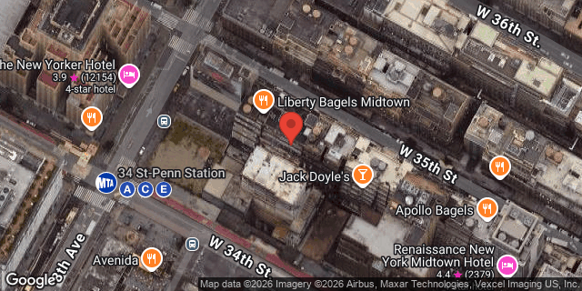 Aerial map of 254 WEST 35 STREET, Manhattan