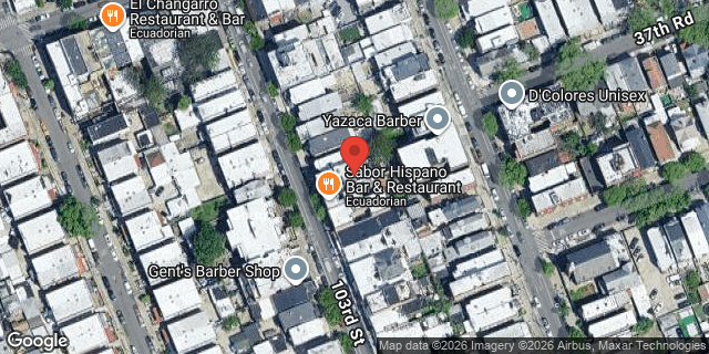 Aerial map of 37-29 103 STREET, Queens