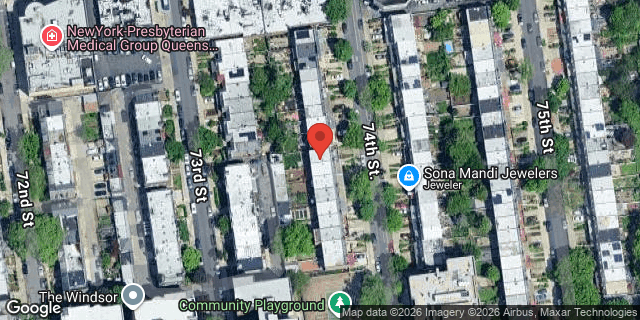 Aerial map of 33-30 74 STREET, Queens