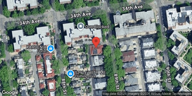 Aerial map of 34-14 89 STREET, Queens