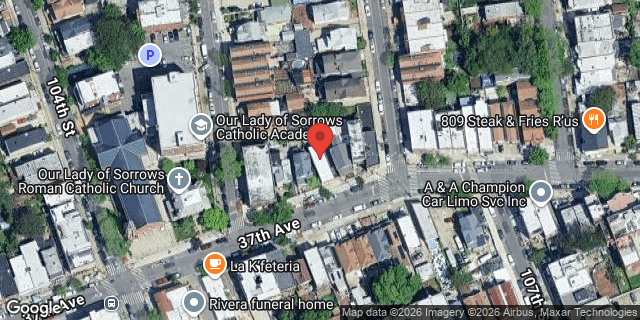 Aerial map of 105-13 37 AVENUE, Queens