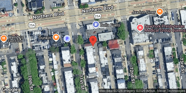 Aerial map of 33-11 71 STREET, Queens