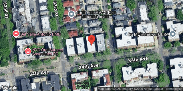 Aerial map of 83-11 34 AVENUE, Queens