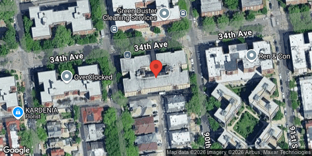 Aerial map of 89-04 34 AVENUE, Queens