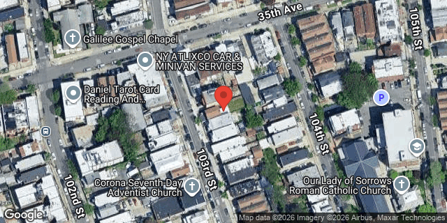 Aerial map of 35-13 103 STREET, Queens