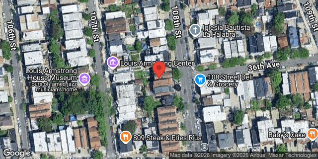 Aerial map of 35-24 108 STREET, Queens