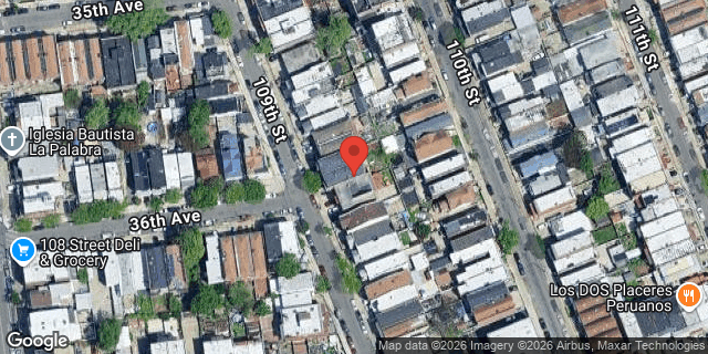 Aerial map of 35-27 109 STREET, Queens