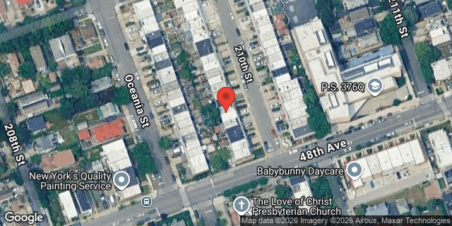 Aerial map of 47-34 210 STREET, Queens