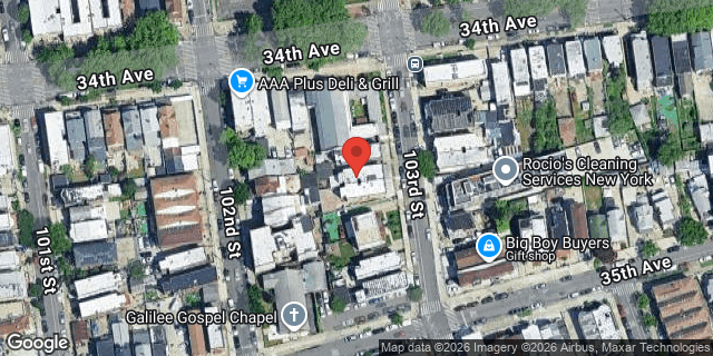 Aerial map of 34-14 103 STREET, Queens