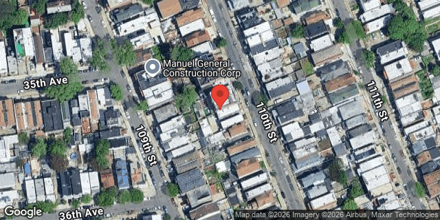Aerial map of 34-38 110 STREET, Queens