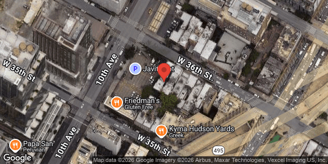 Aerial map of 454 WEST 36 STREET, Manhattan