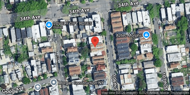 Aerial map of 34-16 106 STREET, Queens