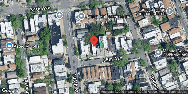 Aerial map of 108-07 35 AVENUE, Queens