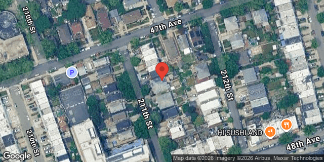 Aerial map of 47-15 211 STREET, Queens