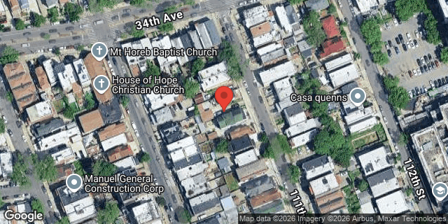 Aerial map of 34-18 111 STREET, Queens