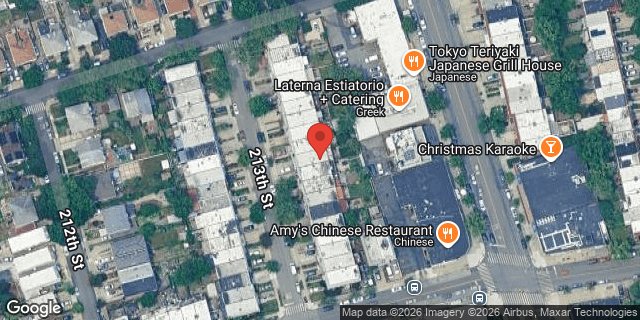 Aerial map of 47-21 213 STREET, Queens