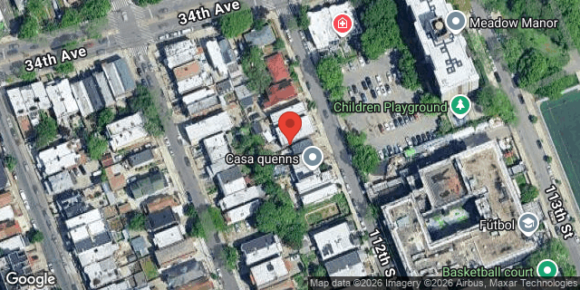 Aerial map of 34-20 112 STREET, Queens