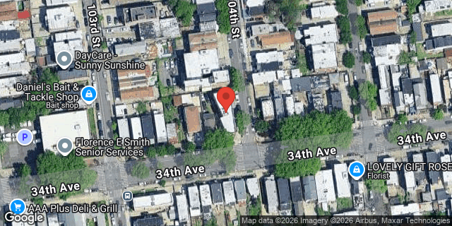 Aerial map of 33-52 104 STREET, Queens