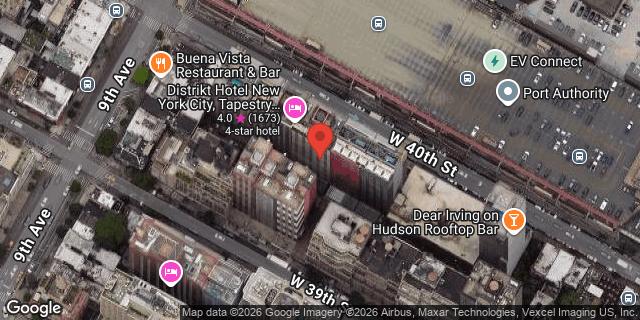Aerial map of 334 WEST 40 STREET, Manhattan