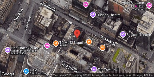 Aerial map of 142 WEST 44 STREET, Manhattan
